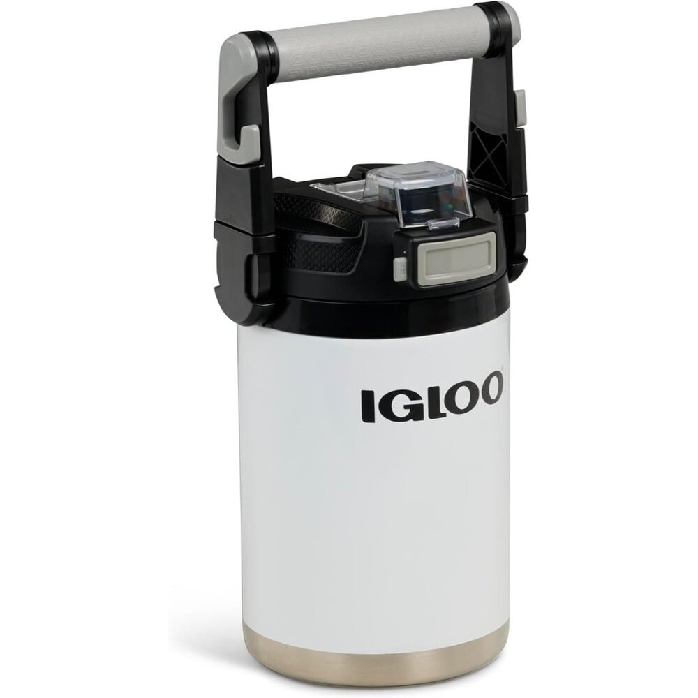 Igloo 54 oz Stainless Steel Vacuum Insulated Water Jug White Black‎ Fence Hooks